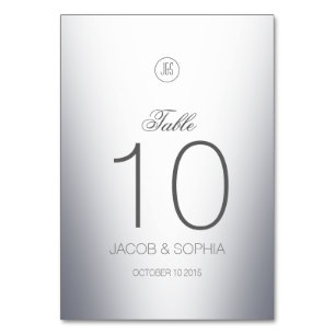 Modernes elegantes Silber Tischnummer