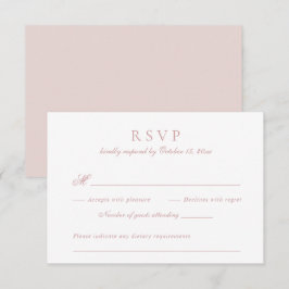Modernes, elegantes Skript Blush Pink Wedding RSVP Einladung