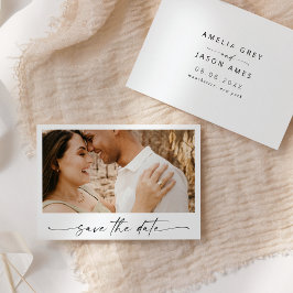 Modernes, elegantes Skript Save the Date Einladung