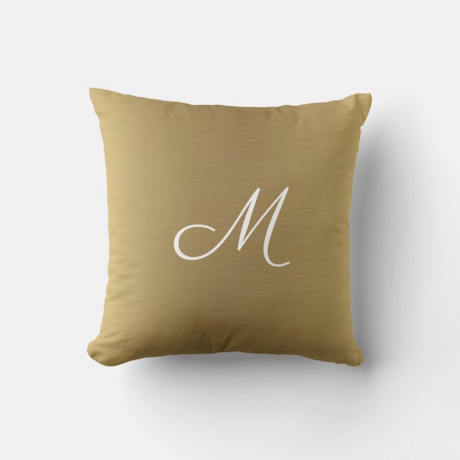 Modernes, elegantes Solid Gold individuell anpassb Kissen (Vorderseite)