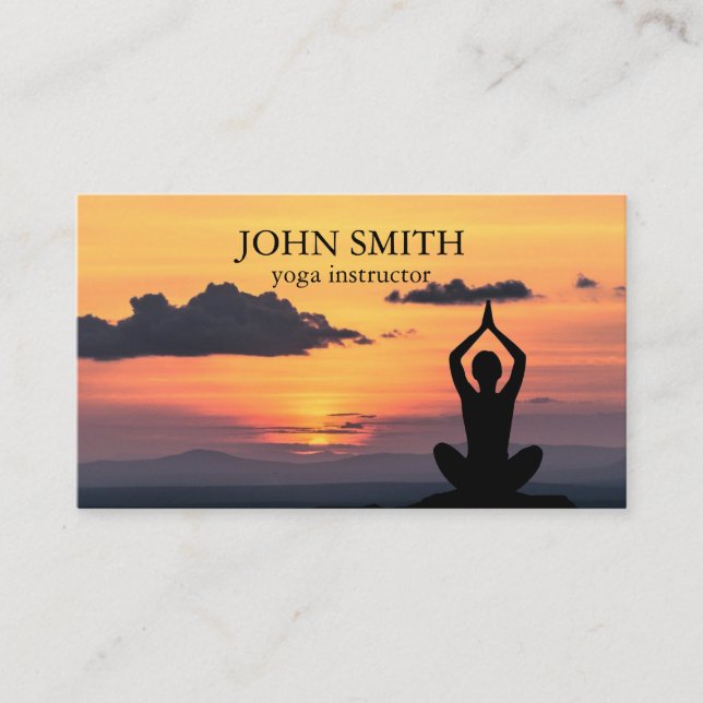 Modernes elegantes spirituelles Energie-Yoga Visitenkarte (Vorderseite)