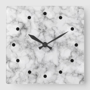 Modernes, elegantes Stein-Marmordesign Quadratische Wanduhr