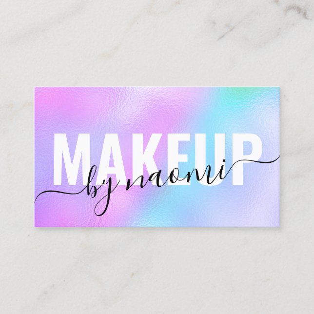 Modernes elegantes stilvolles Chick-holografisches Visitenkarte (Vorderseite)