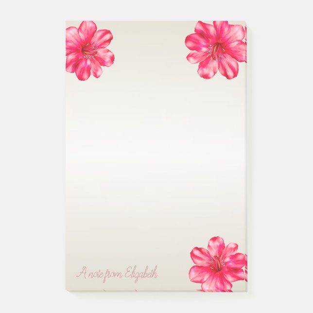 Modernes Elegantes Stilvolles, Hibiskus-Personalis Post-it Klebezettel (Vorderseite)