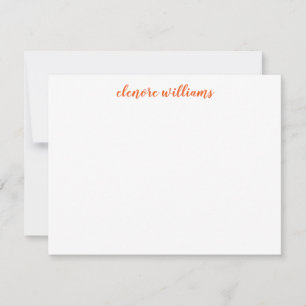 Modernes elegantes, stilvolles Orange Autumn einfa Mitteilungskarte