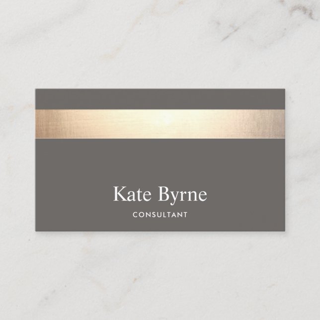 Modernes Elegantes Taupe Gray Visitenkarte (Vorderseite)