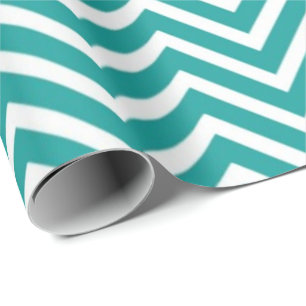 Modernes, elegantes, trendiges aquamarines Zickzac Geschenkpapier