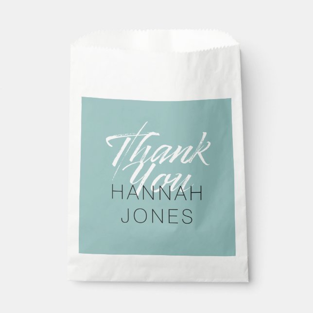 Modernes elegantes türkisfarbenes Mint Green Braut Geschenktütchen (Vorderseite)