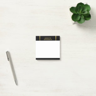 Modernes, elegantes und elegantes Schwarz-Gold-ber Post-it Klebezettel