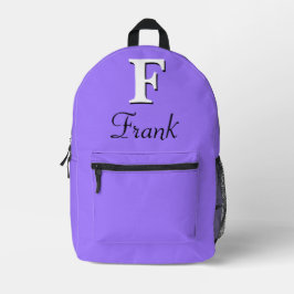 Modernes, elegantes Violets Monogramm Bedruckter Rucksack