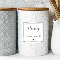 Modernes elegantes, wasserdichtes Spice Jar Label