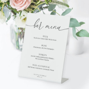 Modernes Elegantes Wedding Bar Menu Pedestal Schil Sockelschild