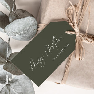 Modernes, elegantes Weihnachtsgrün Geschenkanhänger