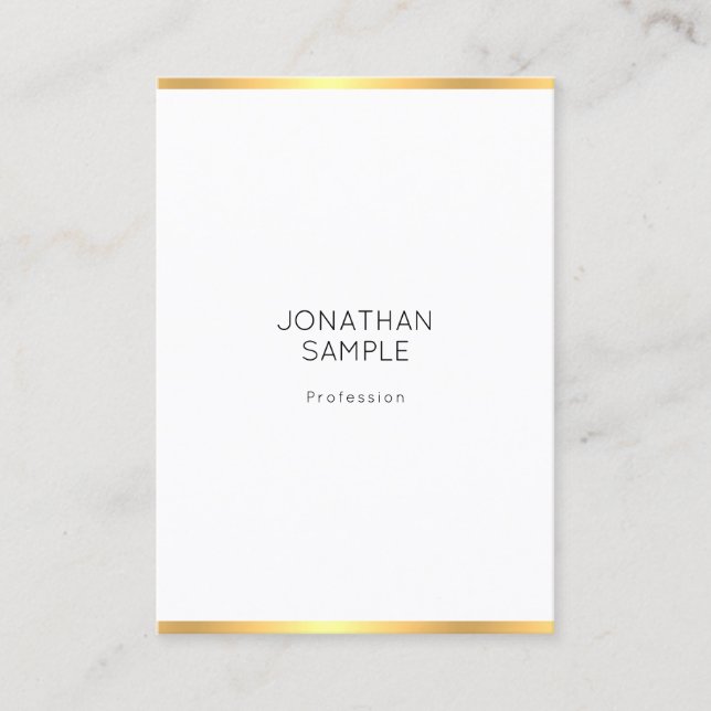 Modernes, elegantes, weißes Berufliches Template Visitenkarte (Vorderseite)