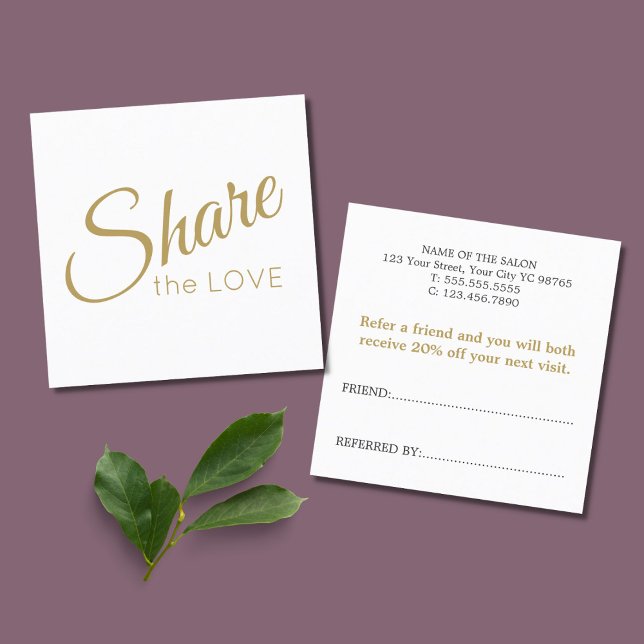 Modernes elegantes Weißes Goldenes Oldtimer Empfehlungskarte (Von Creator hochgeladen)