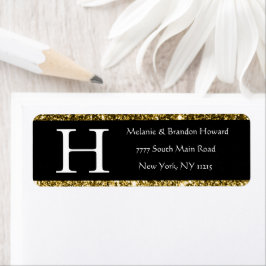 Modernes, elegantes White Black Gold Monogram
