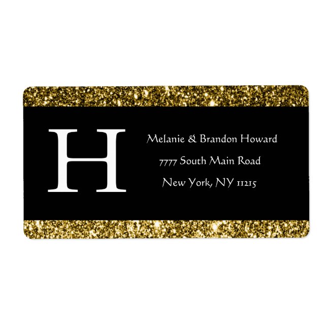 Modernes, elegantes White Black Gold Monogram (Vorne)