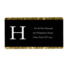 Modernes, elegantes White Black Gold Monogram