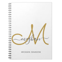Modernes, elegantes White Gold White Script Monogr