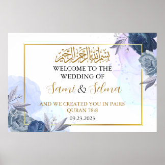 Modernes elegantes Willkommens-muslimisches Hochze Poster