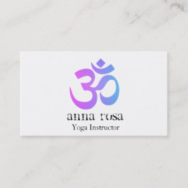 *~* modernes elegantes Yoga-Lehrer-OM-Om-Symbol Visitenkarte