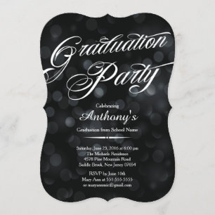 Modernes Eleganz-Typografie Bokeh Abschluss-Party Einladung