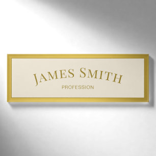 Modernes Elfenbein Luxus Gold Trendy Beruflich Namenschild