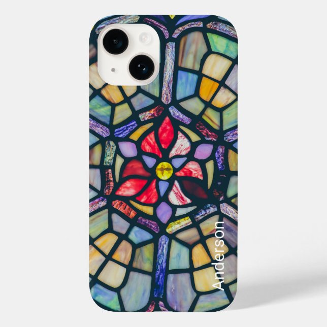 Modernes Eligant Retro Line Monogramm Case-Mate iPhone 14 Hülle (Rückseite)