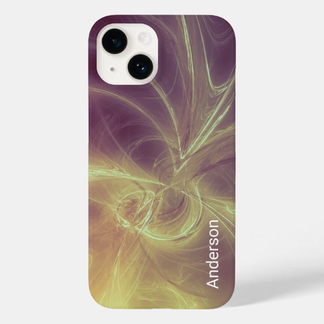 Modernes Eligant Retro Line Monogramm Case-Mate iPhone 14 Hülle (Rückseite)