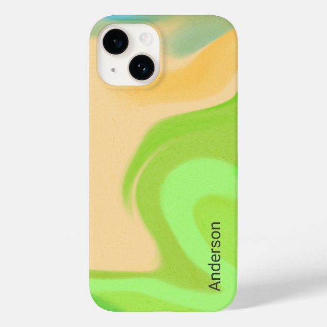 Modernes Eligant Retro Line Monogramm Case-Mate iPhone 14 Hülle (Rückseite)