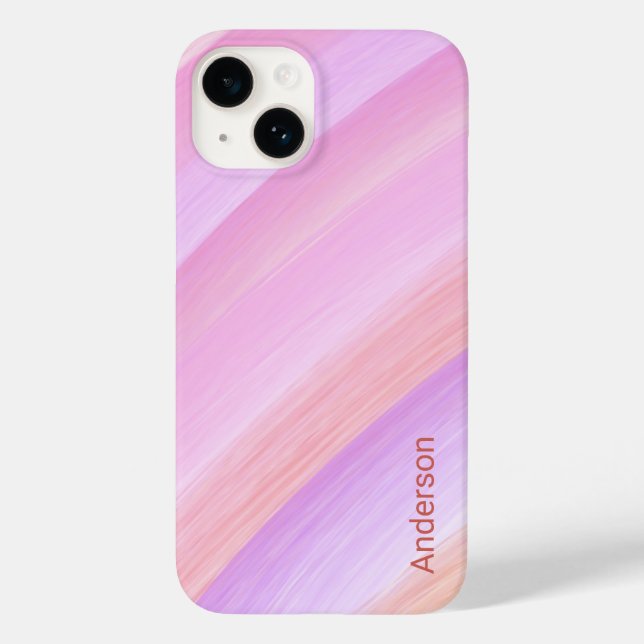 Modernes Eligant Retro Line Monogramm Case-Mate iPhone 14 Hülle (Rückseite)