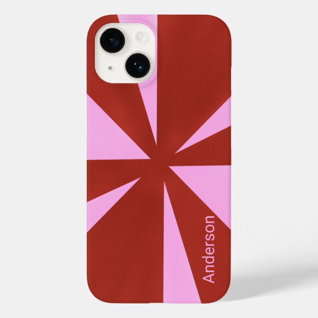 Modernes Eligant Retro Line Monogramm Case-Mate iPhone 14 Hülle (Rückseite)