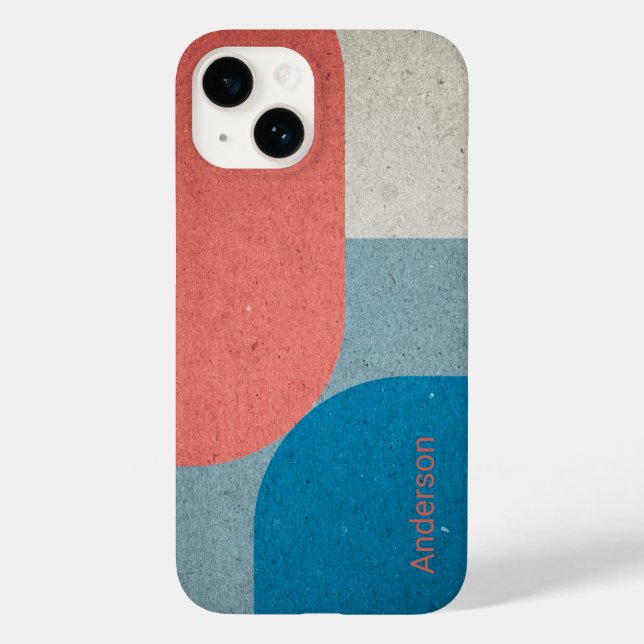 Modernes Eligant Retro Line Monogramm Case-Mate iPhone 14 Hülle (Rückseite)