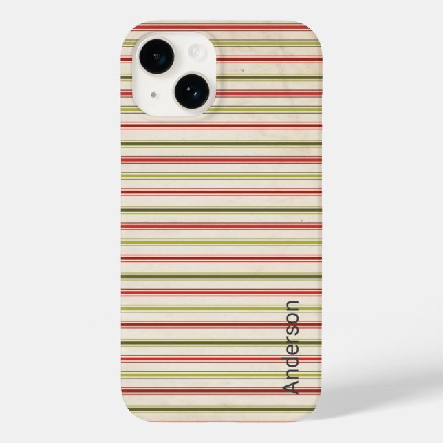 Modernes Eligant Retro Line Monogramm Case-Mate iPhone 14 Hülle (Rückseite)