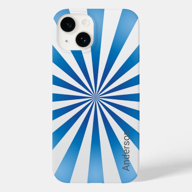 Modernes Eligant Retro Line Monogramm Case-Mate iPhone 14 Hülle (Rückseite)