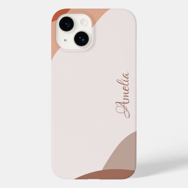 Modernes Eligant Retro Line Monogramm Case-Mate iPhone 14 Hülle (Rückseite)