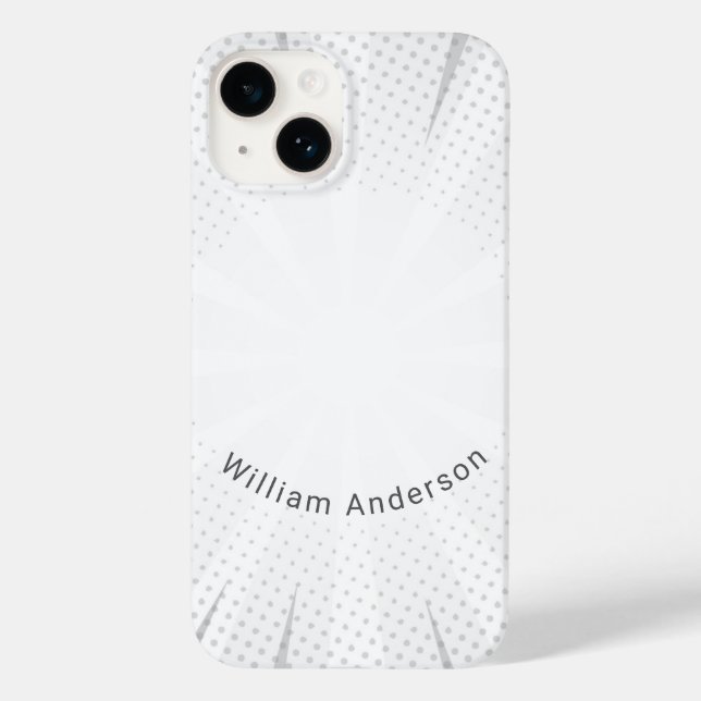 Modernes Eligant Retro Line Monogramm Case-Mate iPhone 14 Hülle (Rückseite)