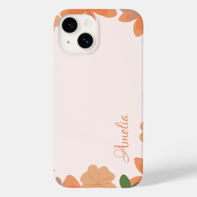 Modernes Eligant Retro Line Monogramm Case-Mate iPhone 14 Hülle (Rückseite)