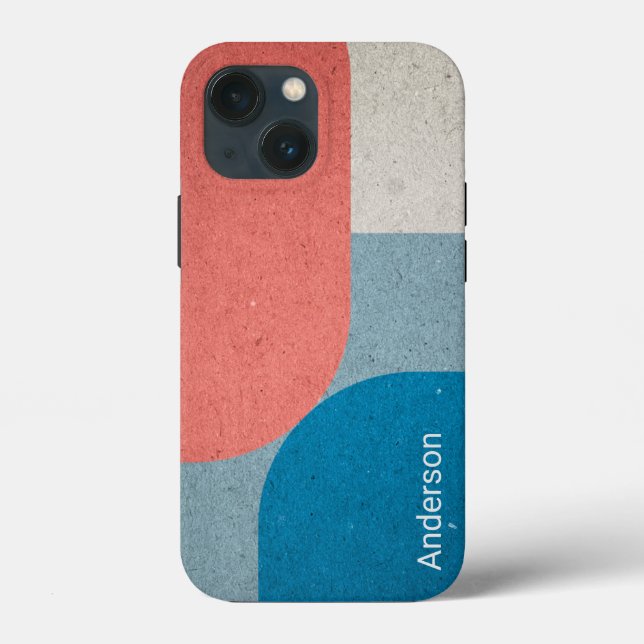 Modernes Eligant Retro Line Monogramm Case-Mate iPhone Hülle (Rückseite)