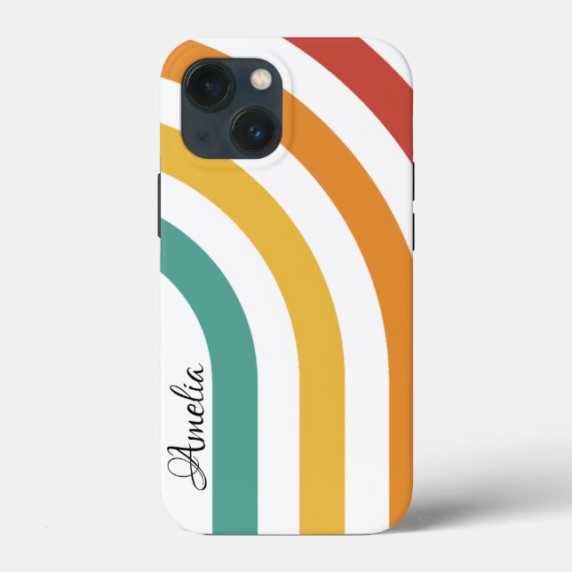 Modernes Eligant Retro Line Monogramm Case-Mate iPhone Hülle (Rückseite)
