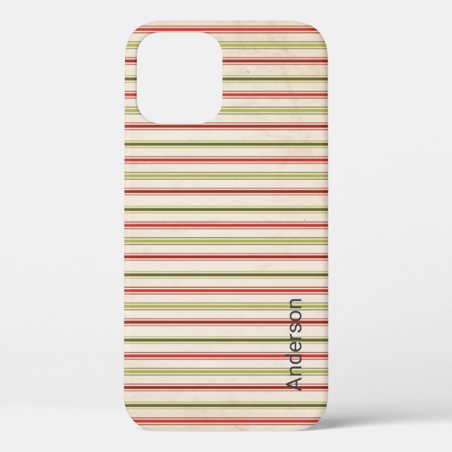 Modernes Eligant Retro Line Monogramm Case-Mate iPhone Hülle (Rückseite)