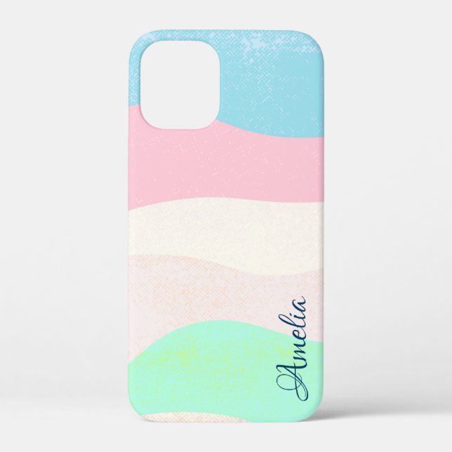 Modernes Eligant Retro Line Monogramm Case-Mate iPhone Hülle (Rückseite)
