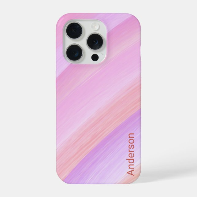 Modernes Eligant Retro Line Monogramm iPhone 15 Pro Hülle (Rückseite)