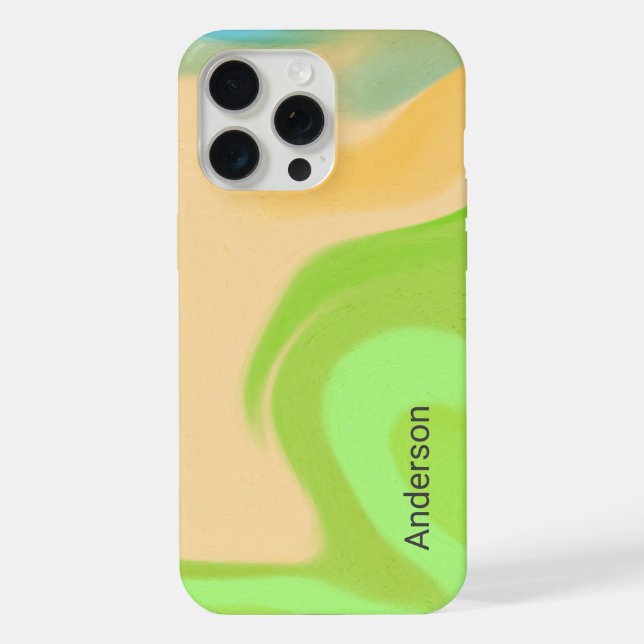 Modernes Eligant Retro Line Monogramm iPhone 15 Pro Max Hülle (Rückseite)