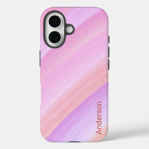 Modernes Eligant Retro Line Monogramm iPhone 16 Hülle