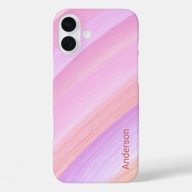 Modernes Eligant Retro Line Monogramm iPhone 16 Plus Hülle (Rückseite)