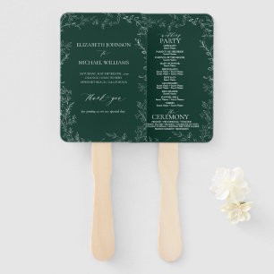 Modernes Emerald Green Elegant Hochzeitsprogramm Fächer