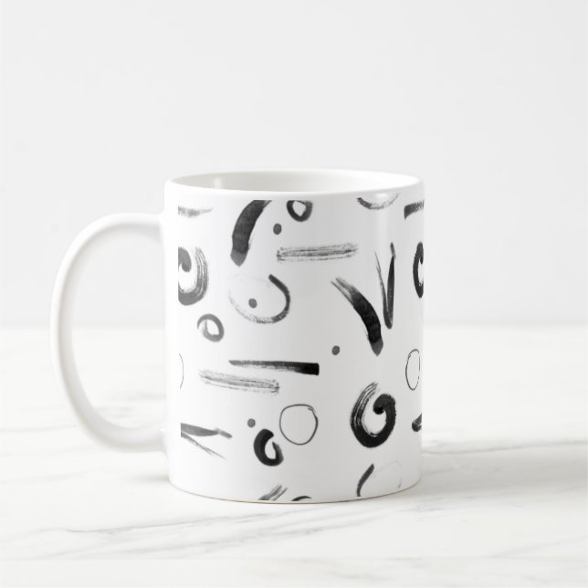 Modernes Enso-Muster im Sumi-e-Stil Kaffeetasse (Links)