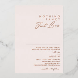 Modernes Erröten und Rose Gold Nichts Extravagant Folieneinladung