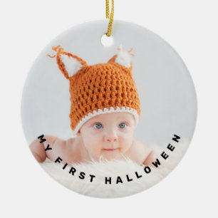 Modernes erstes Halloween-Foto Keramik Ornament